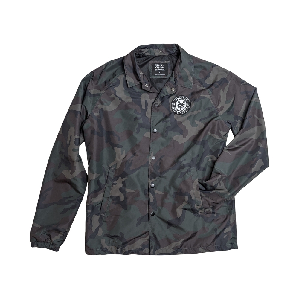 Zoo York Y2K Streetwear Style Camo Snap-Front Coach Jacket Size Medium